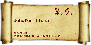 Wehofer Ilona névjegykártya